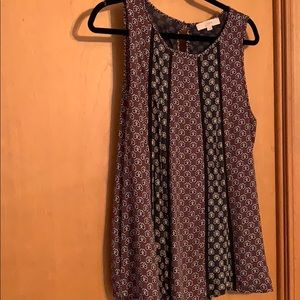 Loft floral sleeveless blouse